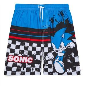 New Sonic the Hedgehog Boys’ Graphic Swim Trunks with UPF 50+, Size M(8)